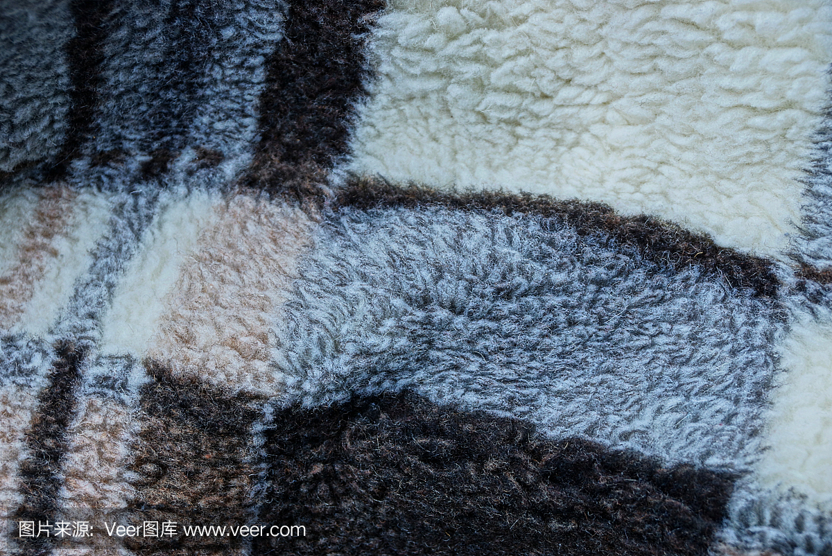 有圖案的灰褐色毛毯的毛織品